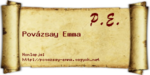 Povázsay Emma névjegykártya