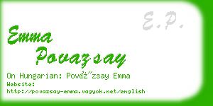 emma povazsay business card